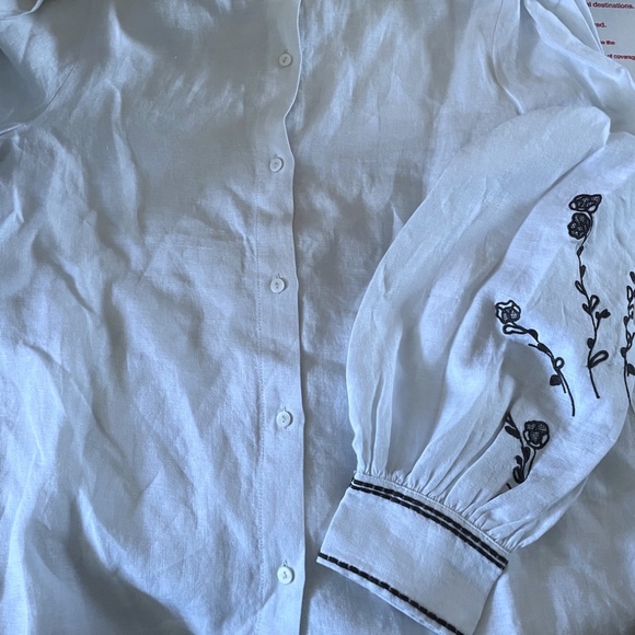 Embroidered Long Sleeve Blouse- Brand New-NEVER WORN- Pale Blue (as last 3 pics) - Picture 8 of 8